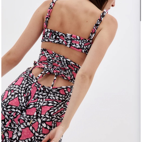 NWT AREA NYC ROPE FUCHSA BEADED/ RHINESTONED SILK DRESS - Picture 8 of 12